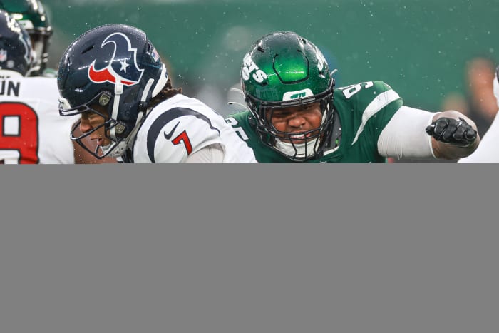 Jets' DT Quinnen Williams sacks Texans' QB CJ Stroud